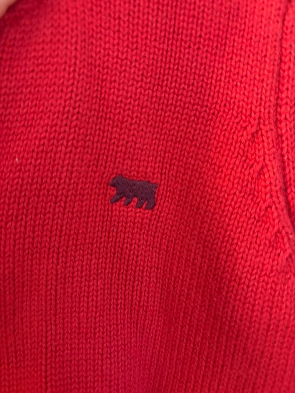 Carter's Toddler Boy Quarter Zip Sweater 3T Red Bear Logo Cotton Knit